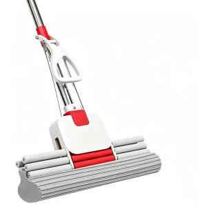 Hands Free Sponge Mop Squeezing Large Sponge Head No Hand Wash Design for Home Kitchen Bathroom Cleaning