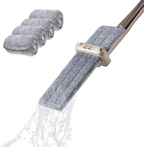 Hands-Free Squeeze Microfiber Flat Floor Mop
