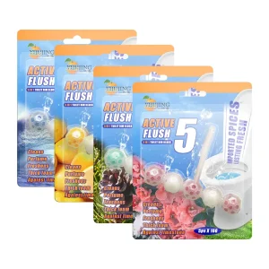 Hanging Toilet Cleaning Balls Multiple Fragrances Odor Control Flush Cleaner 5pc Household Use
