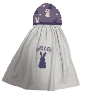 Hanging Towel Ultra Absorbent Thick Hand Towel Washcloth Hanging Loop Customized Cotton Rabbit Kitchen Towel