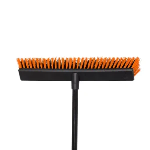 Hard Bristle Scrubber Floor Brush Outdoor Sweeping Deck and Garage Broom for Grout Cleaning Packed in Box