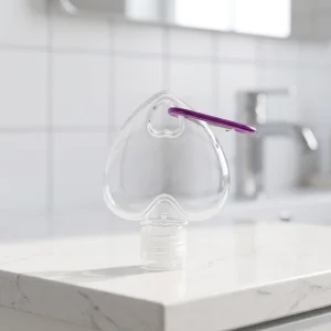 Heart PETG Hand Sanitizer & Liquid Soap Flip Top Bottle 30ml 50ml 75ml Key Chain with Pump Sprayer Lid Screen Printed
