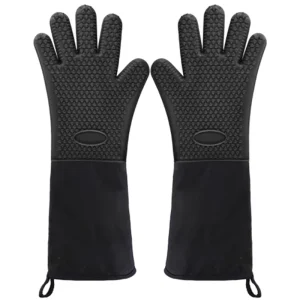Heart-Shaped Dotted Silicone Gloves, Extended, for Oven Insulation and Baking