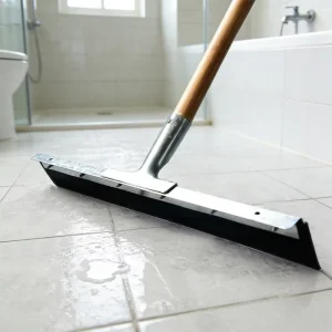 Heavy Duty 24-Inch Stainless Steel Floor Squeegee Durable Wood Rubber Galvanized Floor Cleaner for Hospitals Schools