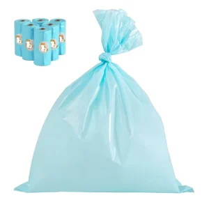 Heavy-Duty 8-Gallon White Biodegradable Kitchen Drawstring Trash Bags with Fresh Clean Scent, Pet Waste Bag Roll