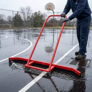 Heavy Duty Aluminum Court Squeegee Red Frame Rubber Blade Ideal for Basketball and Tennis Courts Parking Lots Outdoor Surfaces