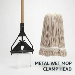 Heavy Duty Aluminum Screw Clamp Mop with Four-Side Wringing and Quick-Change Feature for Commercial and Household Cleaning