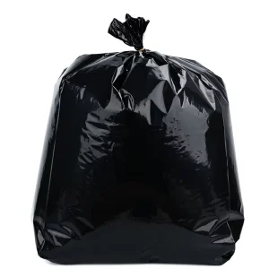 Heavy Duty Black LDPE Side Gusset Garbage Bags Resealable Valve Flexiloop Handle Extra Large Custom Sizes for Packing
