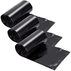 Heavy Duty Black Large Flat Trash Bags Tear-Proof Industrial PE Recyclable Heat Seal for Household Use