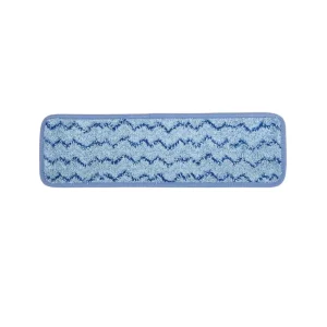 Heavy Duty Blue Microfiber Flat Mop Pad with Scrubber Lines Washable Reusable Replacement for Commercial Floor Cleaning
