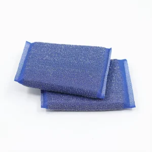 Heavy-Duty Cellulose Sponge Scrubber with Steel Wool Scouring Pad for Dishwashing