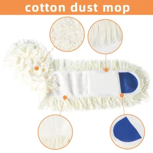 Heavy Duty Commercial Cotton Dust Mop Head Replacement, Large Size