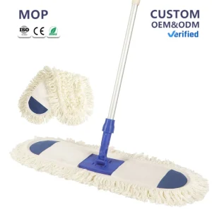 Heavy Duty Commercial Telescopic Aluminum Cotton Flat Mop with Wet Dry Cleaning for Lobby Hall Mall Hotel Hospital Floor