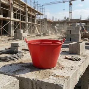 Heavy Duty Construction Bucket Rubber Cement Mixing Bucket with Reinforced Handle for Mortar Mixing Building Site Use