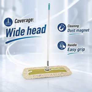 Heavy-Duty Cotton Industrial Dust Mop for Warehouse Hotel Office Floor Sweeping