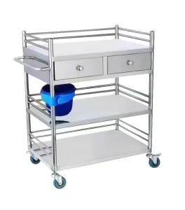 Heavy Duty Custom Medical Instrument Cart Surgical Trolley with Stainless Steel Tray