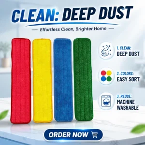 Heavy Duty Deep Cleaning Color Coded Microfiber Mop Pad for Industrial Mall Building Cleaning