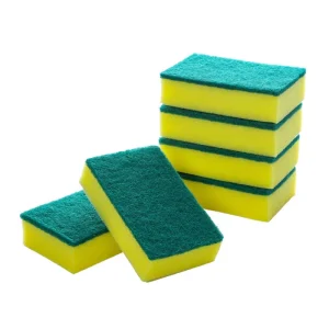 Heavy Duty Dual-Sided Rectangle Pattern Non-Scratch High-Absorbency Sponge Scouring Pad