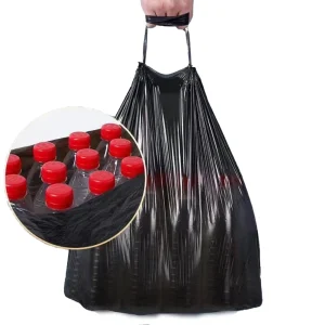 Heavy Duty HDPE Drawstring Garbage Bags BPI Certified Eco Friendly Household Use Black Trash Bags