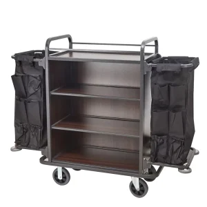 Heavy Duty Hotel Room Attendant Linen Cleaning Trolleys Janitor Housekeeping Cart for Efficient Linen Cleaning