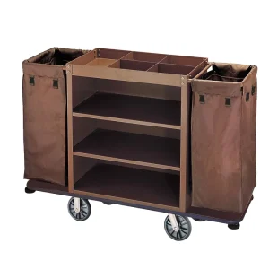 Heavy-Duty Hotel Room Housekeeping Cleaning Trolley Janitorial Supplies Cart for In-Room Cleaning Services