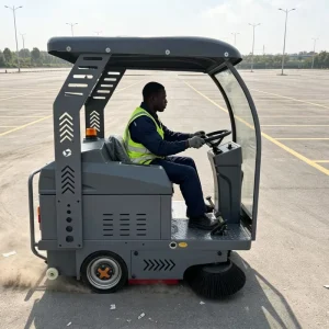 Heavy Duty IEC 1400 Electric Street Sweeper 500mm Side Brush 10000㎡ h High Efficiency Floor Cleaner