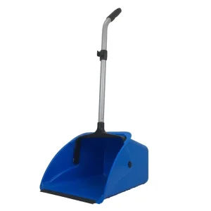 Heavy Duty Jumbo Dustpan with Long Handle and Broom Clip