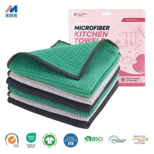 Heavy Duty Knitted Microfiber Eco Friendly Kitchen Waffle Towel Ultra Soft Absorbent Quick Dry Dish Towels