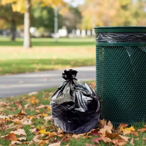 Heavy Duty Large Black Biodegradable Contractor Plastic Garbage Trash Bag with Heat Seal Custom Logo 120 Liters Packaging