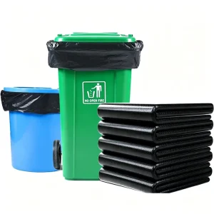 Heavy Duty Large Embossed Heat Seal Garbage Bags Thickened Disposable Plastic Trash Bags for Household Use