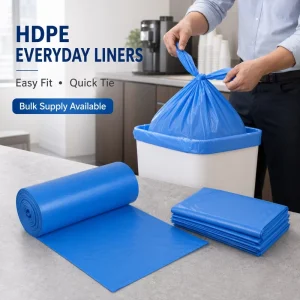Heavy Duty Large Tie Top Trash Bags Recyclable Customizable Sizes and Thickness