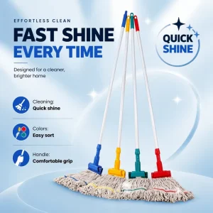 Heavy Duty Looped End Cotton String Wet Mop Commercial & Industrial Grade Mop for Household and Hardwood Floor Cleaning