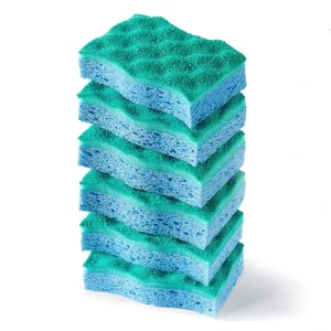 Heavy Duty Luffa and Cellulose Wood Pulp Scouring Sponges for Kitchen Dishes