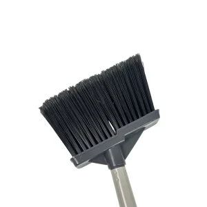 Heavy Duty Metal-Head Broom Set with Plastic Handle and Dustpan for Outdoor Cleaning