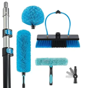 Heavy Duty Multi Function Cleaning Kit 16FT Reach Duster Window Scrubber for Home Office Hotel Maintenance