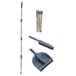 Heavy Duty Multi purpose Household Cleaning Set Broom and Dustpan Set with Stainless Steel for Floor Cleaning
