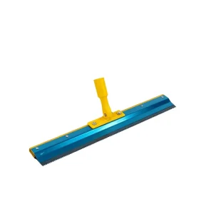Heavy Duty Notched Floor Squeegee Carbon Steel Serrated Blade Adjustable Angle Self Leveling Flooring Rake
