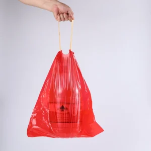 Heavy Duty PE Disposable Drawstring Trash Bags with Hot Stamping for Kitchen Commercial & Household Use