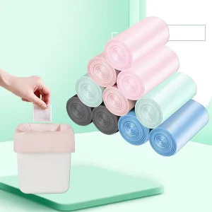 Heavy Duty PE Plastic Garbage Bags Flexographic Printing Custom Logo Flexiloop Handle for Household Use