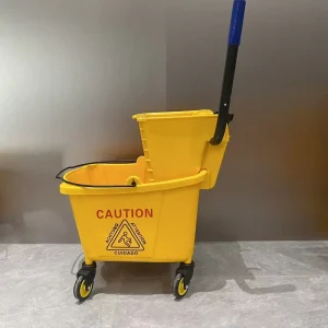 Heavy Duty Plastic Mop Wringer Bucket Side Press Cleaning Trolley Cart for Commercial Janitor Cart UP 061