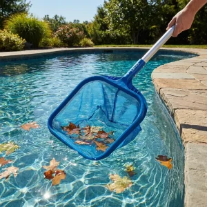 Heavy Duty Pool Leaf Skimmer Rake Fine Mesh Frame Swimming Pool Cleaner Net Skimmer