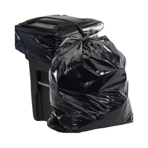 Heavy Duty Recycled Black HDPE PE Plastic Bin Liner Large Portable Trash Bags Flat Garbage Bags for Household Use