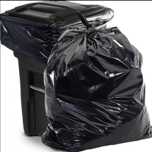 Heavy Duty Recycled Black HDPE Plastic Bin Liner Large Portable Flat Trash Bags