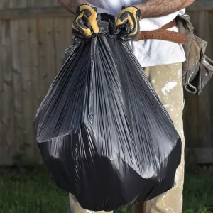 Heavy Duty Recycled Large Portable Black HDPE Plastic Bin Liner Trash Bags