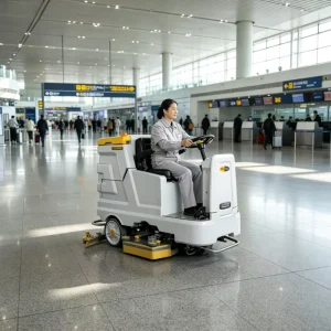 Heavy-Duty Ride-On Floor Scrubber for Factories, Warehouses, and Shopping Malls