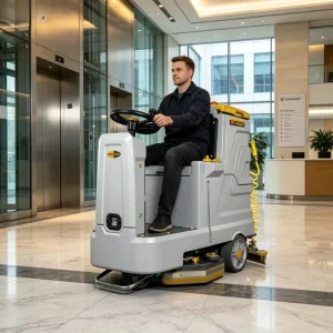 Heavy-Duty Ride-On Industrial Floor Scrubber Machine