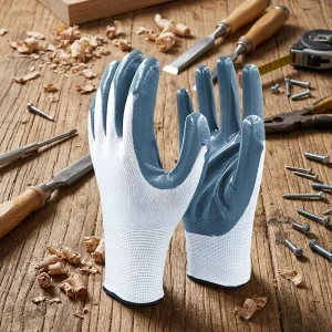 Heavy Duty Sandy Finish Abrasion Resistant Building Site Logistics Masonry Hand Protection Nitrile Coated Work Gloves