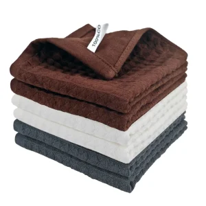 Heavy-Duty Square Cotton Waffle-Weave Dish Towels, Thick, Absorbent, 30x30cm, Kitchen Cleaning