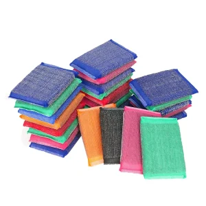Heavy-Duty Stainless Steel Wool Scrubber Sponge, Non-Scratch Metal Cleaning Pad for Kitchen Dishwashing