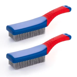 Heavy Duty Steel Wire Cleaning Brush with Plastic Ergonomic Handle (16×3.5cm)